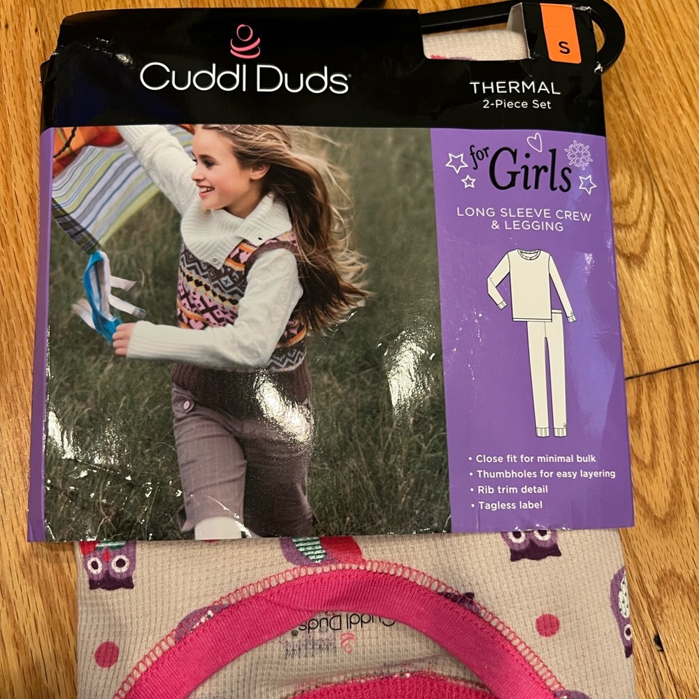 - Cuddl duds owl set under layer